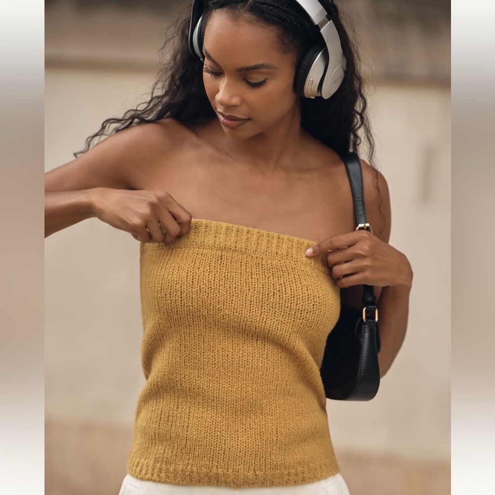 ANTHRO Mustard/Honey Wool Tube Top